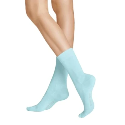 Afbeelding van HUDSON Dames Relax Cotton drukvrije tailleband sokken, aqua, 39 42 EU