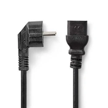 Afbeelding van Stroomkabel Type F (CEE 7/7) Male IEC 320 C19 Gehoekt Recht Nedis