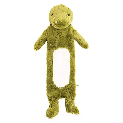 Afbeelding van Premium kinderwarmwaterflesslang 0,9 liter met mooie zachte nepbonthoes, bedfles van natuurrubber, warmtekussen nieuw model (Dino)