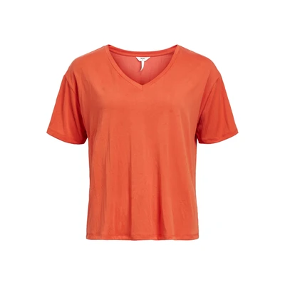 Afbeelding van Object Tshirt basic, Dames, Maat: XS, Fiesta