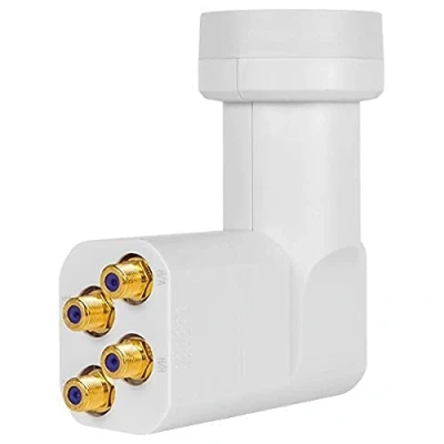 Afbeelding van MegaSat HD Profi Quattro LNB Feed opname: 40 mm vergulden aansluiting, Weerbestendig Wit