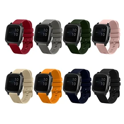 Afbeelding van kwmobile 8x armband geschikt voor Garmin Venu Sq Music / Verstelbaar 14 22 cm Bandjes fitnesstracker in meerkleurig