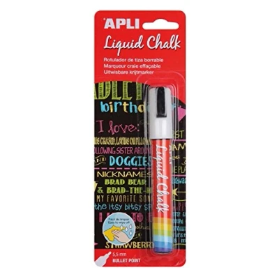 Afbeelding van Apli 5,5 mm Bullet Tip Vloeibare Krijt Marker Wit