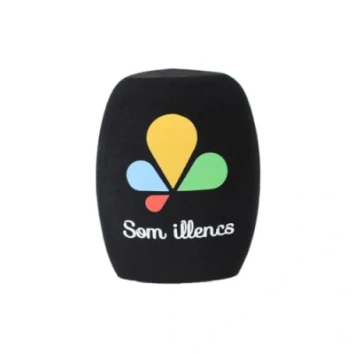 Afbeelding van Aanpassen Microfoon Schuim Windschermen Handhold Mic Foam Covers met Logo Gedrukt voor TV Interview Broadcast Microfoons (zwart)