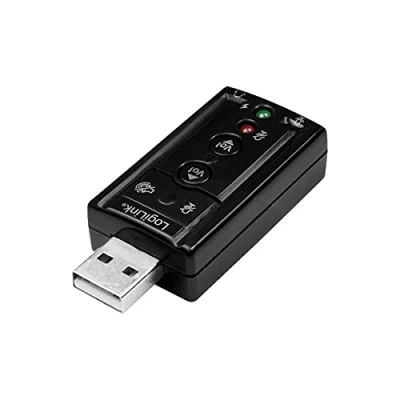 Afbeelding van LogiLink UA0078 USB geluidskaart met Virtual 7.1 geluidseffect, luidspreker/microfoon/headset/IP telefoon verbinden de pc