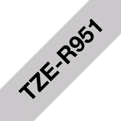 Afbeelding van Originele Brother textiele tape TZe R951 zwart op zilver 24 mm breed, 4 m lang (o.a. voor P touch H200, H100LB/R, H105, E100/VP, D200/BW/VP, D210/VP, Cube, Cube Plus)