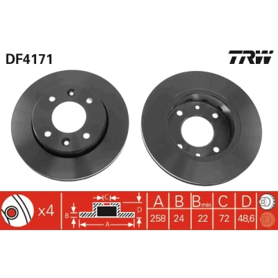 Afbeelding van Trw Remschijf DF4171