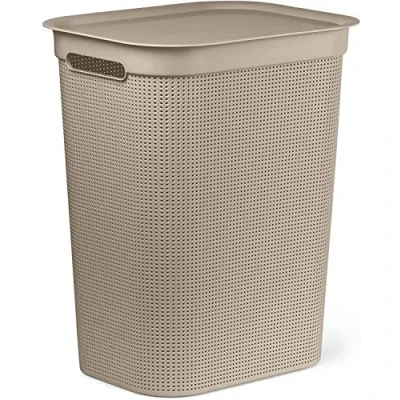 Afbeelding van Rotho, Brisen, Wasverzamelaar 50l met deksel en 2 handgrepen, Kunststof (PP) BPA vrij, cappuccino, (43,1 x 34,0 52,9 cm)