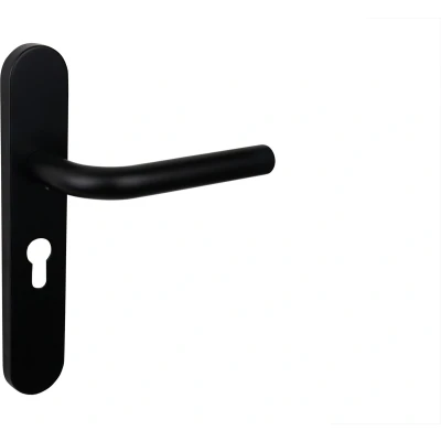 Afbeelding van Lavuzo deurkruk Oristano Zwart met afgerond schild PC55 Per set