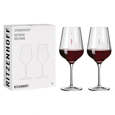 Afbeelding van stergeslepen #1 rode wijnglasset, glas, 570 milliliter, transparant, 2 stuks (1 stuk)