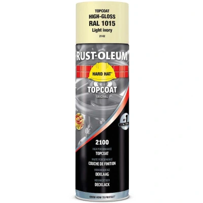 Afbeelding van rust oleum hard hat deklaag hoogglans ral 1015 lichtivoor 500 ml