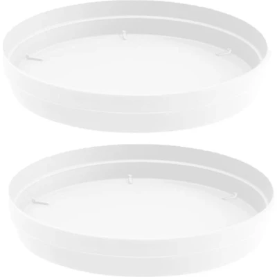 Afbeelding van 2x stuks bloempot kunststof onderschalen Toscane wit D23 cm Plantenpotten