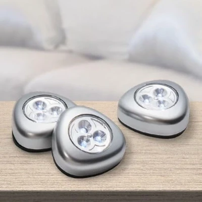 Afbeelding van Grundig LED Spots 5 Stuks Druklamp Kastverlichting Werken op Batterijen Zelfklevend Kun...