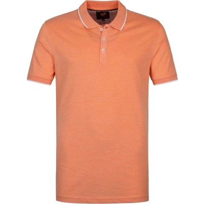 Afbeelding van Suitable Oxford Polo Fel Oranje maat M heren met Modern fit Pasvorm Katoen Herenkleding Poloshirt