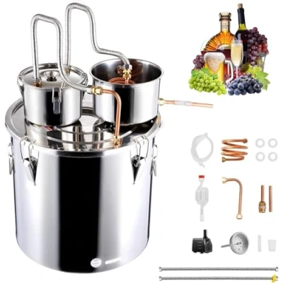 Afbeelding van VEVOR alcoholdestillatiesysteem 30L distilleerder waterpomp dubbele condensor
