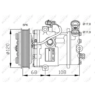 Afbeelding van Compressor, airconditioning NRF 32775