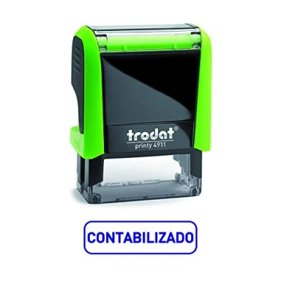 Afbeelding van Trodat 4911 Printy Commercial Formule stempel met Spaanse letters, automatische intatie, grootte van de tekstplaat 37 x 14 mm, blauw