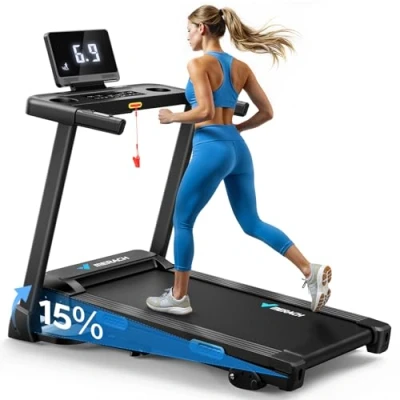 Afbeelding van MERACH Loopband Voor Thuisgebruik,2.5PK Met Helling,15% Automatische,0,8 12 km/u Inklapbaar Walking Pad LED Display,Fitnessapparaat Thuis En Kantoor,Draagvermogen 136 kg