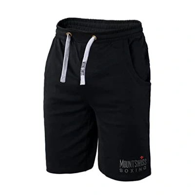 Afbeelding van Mount Swiss Korte herenbroek, sportbroek, boxer van 100% katoen, oversized tot 8XL, donkerblauw, L