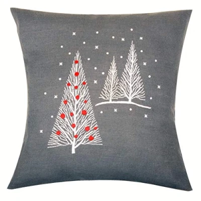 Afbeelding van Vervaco handwerkkussen Kerstbomen 0164820