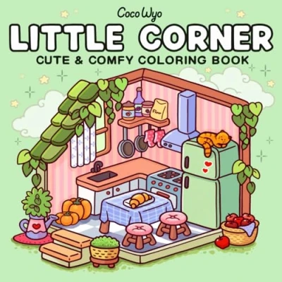 Afbeelding van Little Corner: Coloring Book for Adults and Teens, Super Cute Designs of Cozy, Hygge Spaces Relaxation