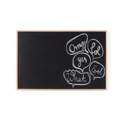 Afbeelding van Bi Office New Basic krijtbord, memoboard met zwart MDF frame 585x385 mm Grenenhouten