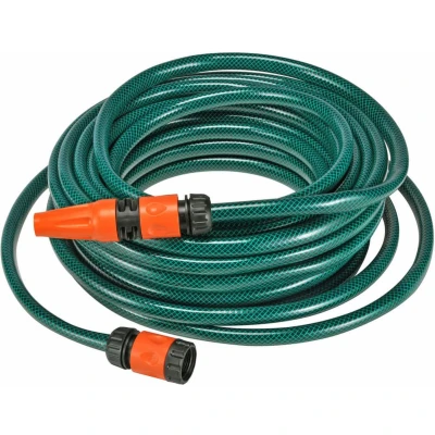 Afbeelding van Groene tuinslang / waterslang 20 meter met aansluit set Tuinslangen
