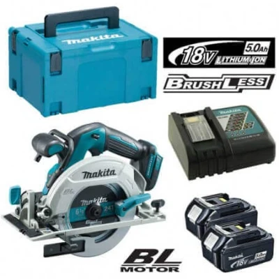 Afbeelding van Makita DHS680RTJ 18V Li ion accu cirkelzaag set (2x5.0Ah) in Mbox 165mm koolborstelloos