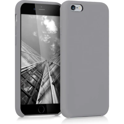 Afbeelding van kwmobile telefoonhoesje geschikt voor Apple iPhone 6 / 6S Hoesje met siliconen coating Smartphone case in steengrijs
