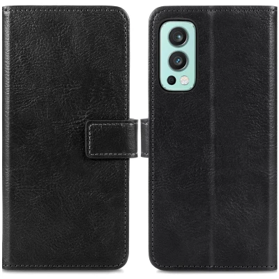 Afbeelding van OnePlus Nord 2 Hoesje Kunstleder iMoshion Bookcase Zwart Telefoonhoesje