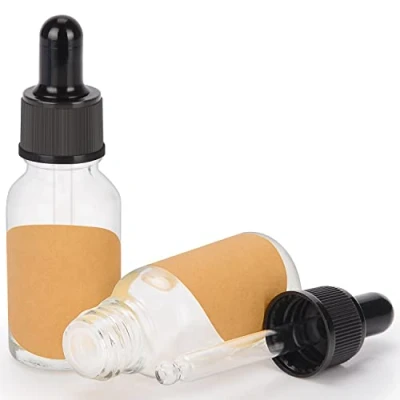 Afbeelding van stonylab 2 Pack Glazen Druppelflesje, Lege Fles met Druppelaar, Binnenste Plug en Label voor Etherische Oliën Aromatherapie Geuren (15 ml, Transparant)