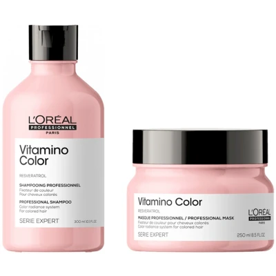 Afbeelding van L&#039;Oréal Serie Expert Vitamino Color Shampoo 300ml + Mask 250ml bundel/set/pakket