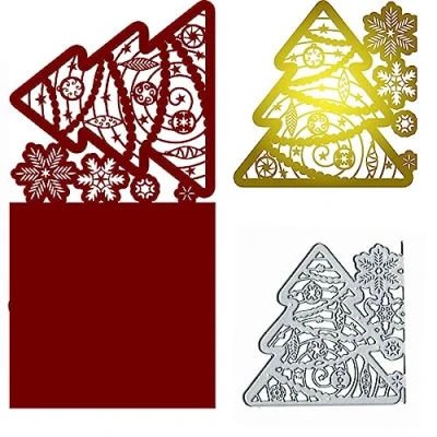 Afbeelding van Kerstboom Sneeuwvlok Metalen Die Cuts, Kerst Boom Snijden Dies Cut Stencils voor DIY Uitnodigingskaart Scrapbooking Album Decoratieve Embossing Papier Kaarten Maken
