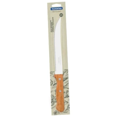 Afbeelding van Tramontina Trancheermes Dynamic, 8 inch, keukenmes, scherp lemmet van hoogwaardig roestvrij staal, met handvat natuurlijk hout