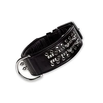 Afbeelding van Nobby Delgado Lederen hondenhalsband, 45 cm lengte x 30 mm breedte, zwart