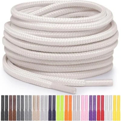 Afbeelding van Miscly Ronde Schoenveters voor Schoenen, Sneakers &amp; Laarzen, Meerdere Lengtes en Kleuren Beschikbaar (Gebroken Wit, 137 cm)