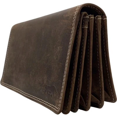 Afbeelding van Portemonnee Dames Cognac Buffelleer Portefeuille Arrigo
