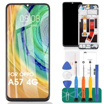 Afbeelding van Voor Oppo A57 4G Lcd Scherm A57s Vervanging 4G/A57s Touchscreen CPH2387 CPH2385 Digitizer Reparatiesets (zwart, Met Frame)