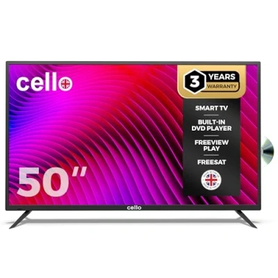Afbeelding van Cello C5024WSF 50&quot; inch FULL HD SMART/DVD TV geïntegreerde DVD speler drievoudige tuner Bluetooth supersnel besturingssysteem &quot;WebOS by LG&quot; Disney+ Netflix Prime Made in Europe [2024]