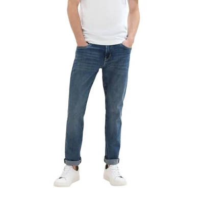 Afbeelding van TOM TAILOR Josh Regular Slim Jeans voor heren, 10137 Donker Indigo Met Inkt, 33W / 34L