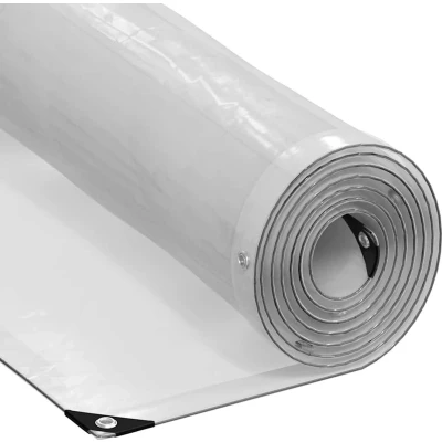 Afbeelding van vidaXL Doorzichtig zeildoek met zeilringen 2x10 m polyethyleen