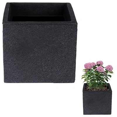 Afbeelding van Bloempot voor De Tuin Plastic Grijs Vierkant 20x17,5 cm Plantenpot