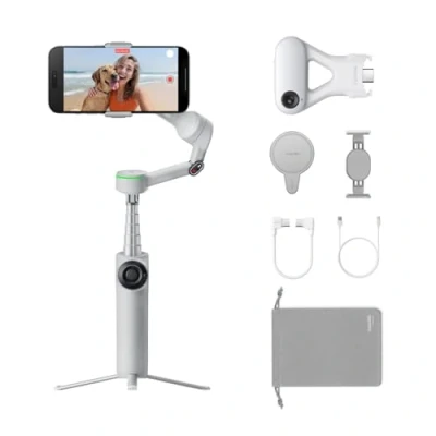Afbeelding van Insta360 Flow 2 Pro AI ultieme bundel opvouwbare smartphone gimbal voor iPhone/Android, Apple DockKit, MagSafe houder, Multi Personen/All App/360 draaibare tracking, geïntegreerd statief