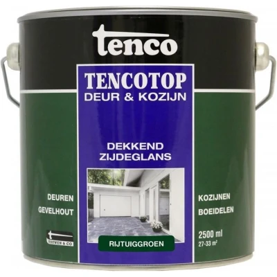 Afbeelding van Tenco TencoTop Deur &amp; Kozijn Dekkend Zijdeglans 2,5 ltr rijtuiggroen Buiten onderhoud