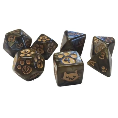 Afbeelding van Kitten Polyhedral Dice Set Brown Steve Jackson Games