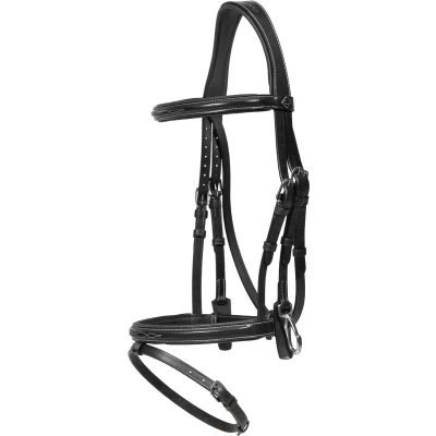 Afbeelding van Flash noseband Bridle with snaps Black Full WBD