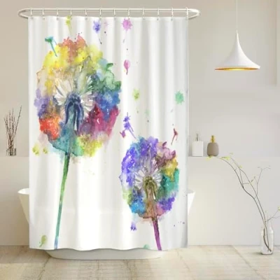 Afbeelding van Arteneur Douchegordijn, antischimmel, verzwaarde zoom, ondoorzichtig, waterdicht, wasbaar, ringen, e book met reinigingstips, 180 x 200 cm