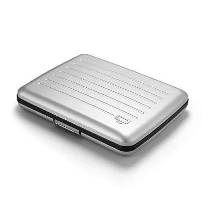 Afbeelding van ÖGON DESIGNS V2 Smart Case Large portemonnee van aluminium kaarthouder voor 10 kaarten, bonnetjes en tickets, Zilver, RFID
