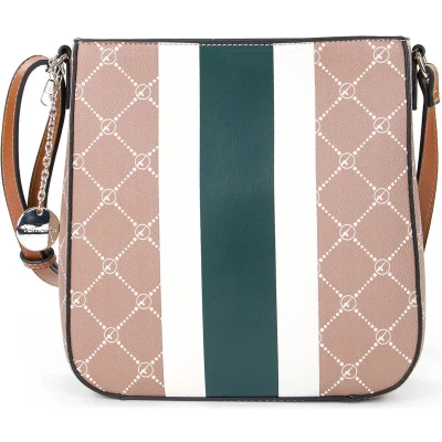 Afbeelding van Tamaris Schoudertas Anastasia Strips Shoulder Bag Darktaupe Bruine Veelkleurig