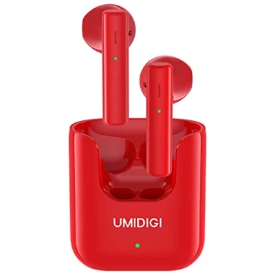 Afbeelding van Draadloze Oordopjes, UMIDIGI AirBuds U Bluetooth 5.1 In Ear Hoofdtelefoon met 2 microfoons, Koptelefoon Aanraakbediening, Smart Touch Auto Pairing(Rood)